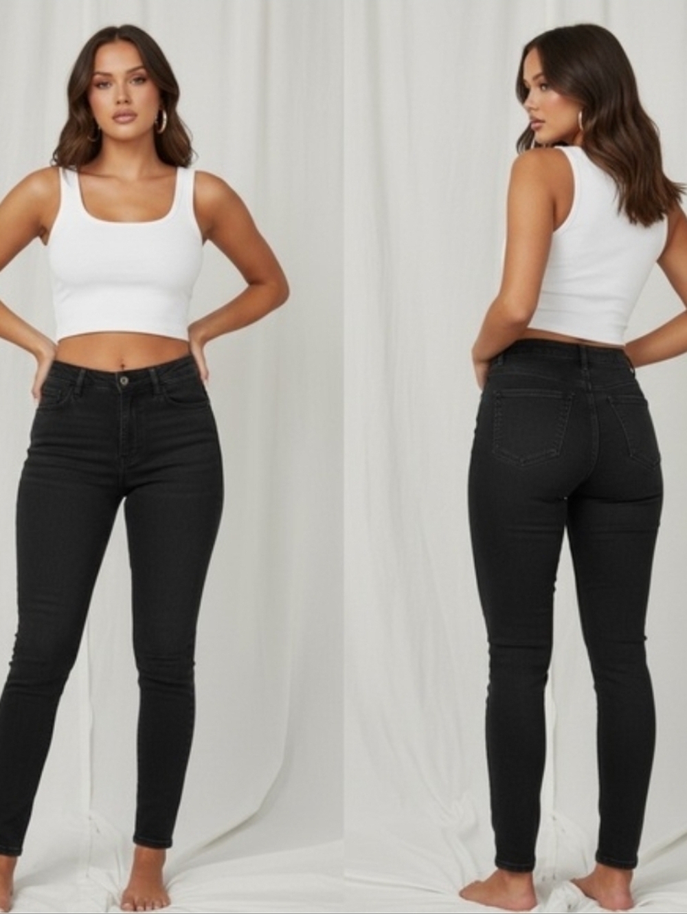 American Eagle Outfitters Curvy High Rise Jeggings Black 16 Short